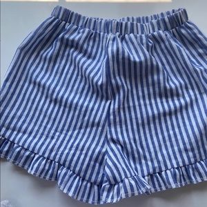 Blue striped shorts
